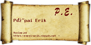 Pápai Erik névjegykártya