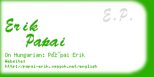 erik papai business card